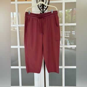 REI Co-op Cropped Hiking Pants XL Pink Pull On Stretch